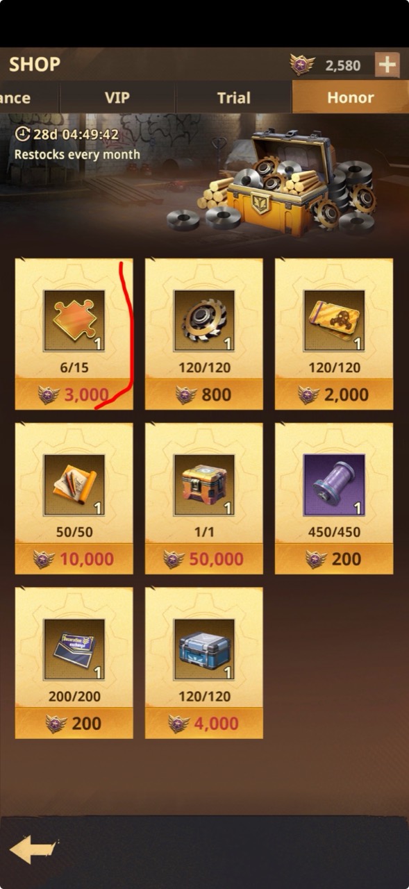 UR Omni Hero Shard and Recruit Card prices in the Honor Shop