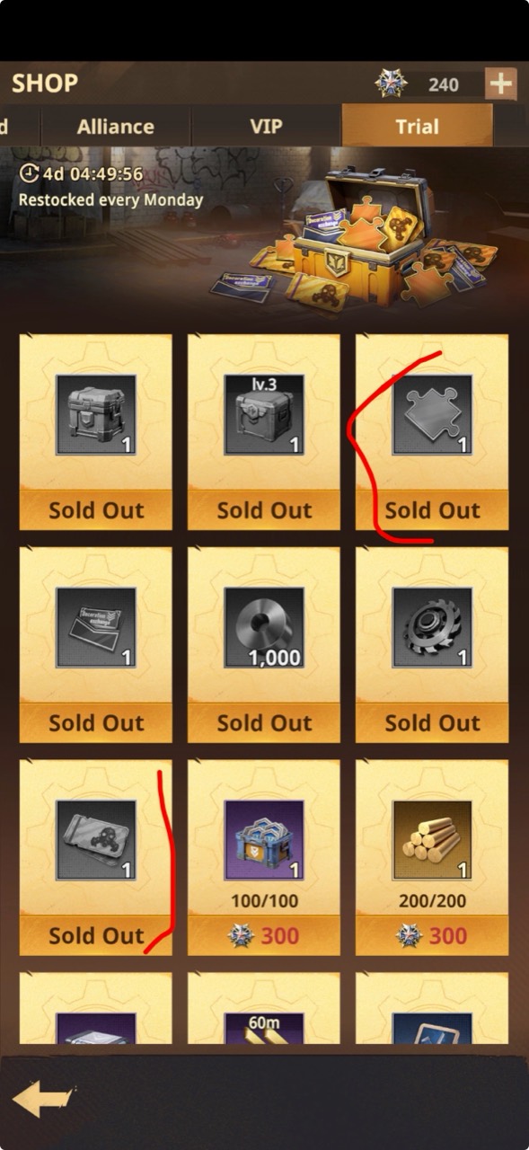 SR Omni Hero Shard and Recruit Card in the Trial Shop